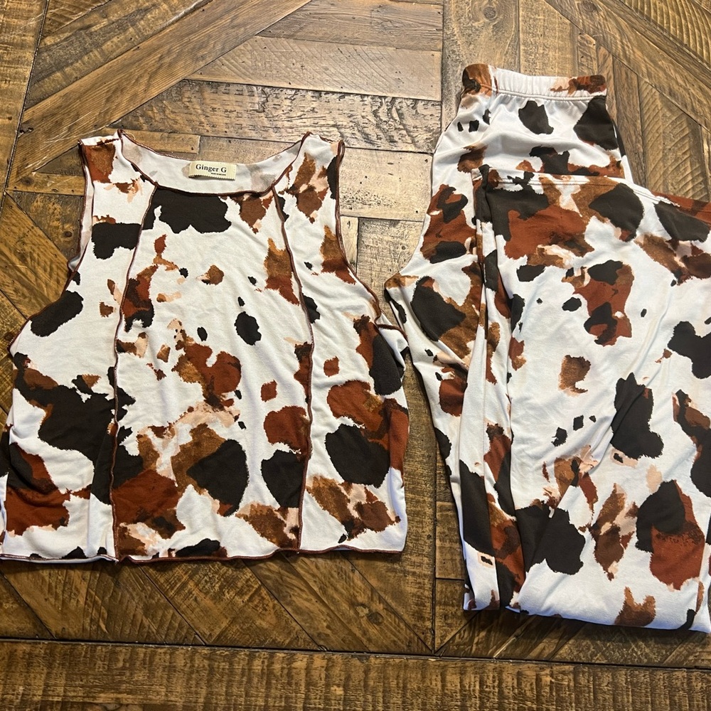 Ginger G cow print lounge set